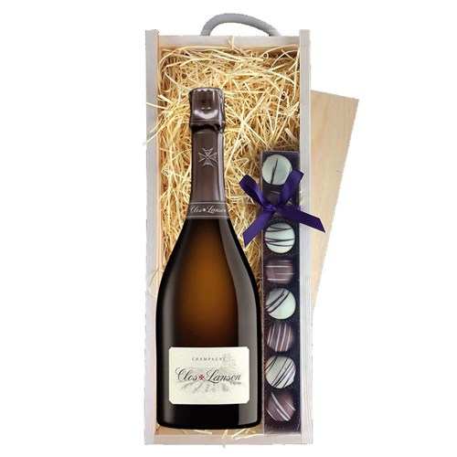 Le Clos Lanson 2006 Brut Vintage Champagne 75cl & Truffles, Wooden Box
